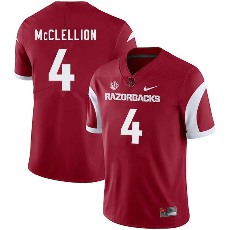 Men #4 Jarques McClellion Arkansas Razorbacks College Football Jerseys-Cardinal
